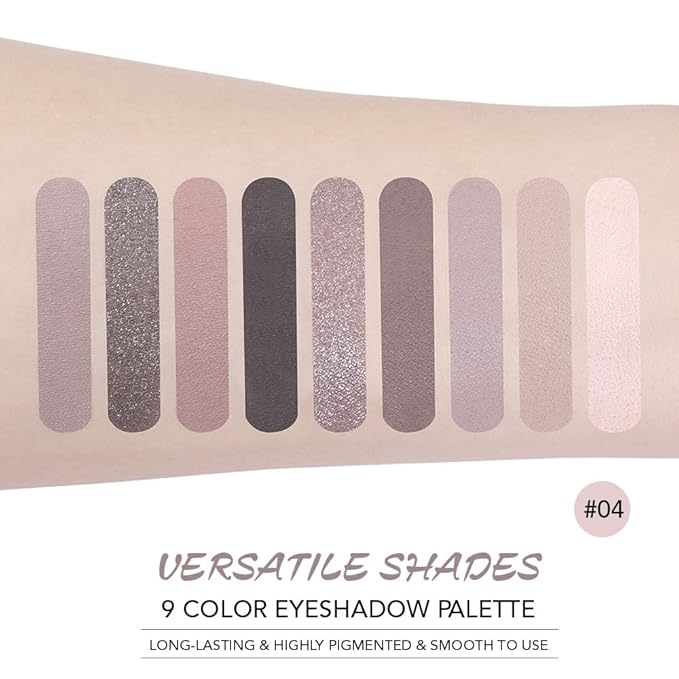 9 Colors Blue Smoky Matte Shimmer Eyeshadow Palette for Eye Makeup,High Pigmented Brown Purple Eye Shadow Primers Powder Palet de sombras de ojos
