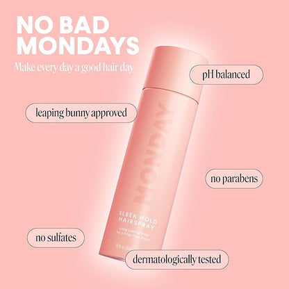 MONDAY HAIRCARE SLEEK HOLD Hairspray for long-lasting finish 10 oz (2 Pack)