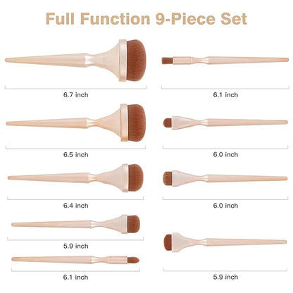 Makeup Brushes Set Makeup Foundation Brush Advanced Foundation Blush Contour Foundation Concealer Eye Shadow Brush Makeup Set (Rose Gold)