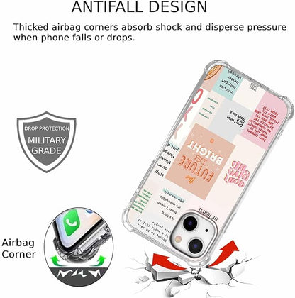 Case for iPhone 15 Plus with Motivational Quotes Design,Encouraging Words Collage Pattern for Teen,Soft TPU Bumper Phone Cover(15plus,Positive)