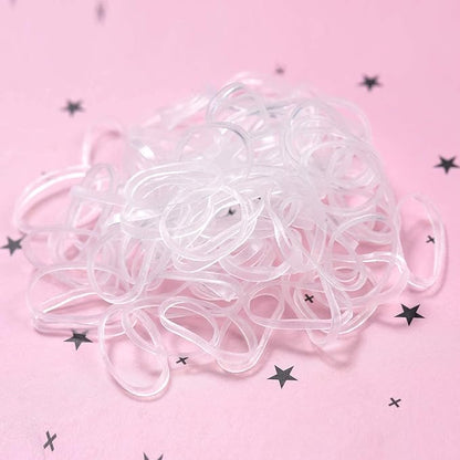 1000-Pack Elastic Hair Ties Non-slip Rubber Hair Bands for Girls, Clear