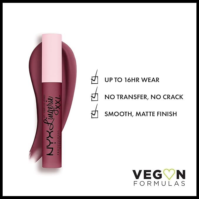 NYX PROFESSIONAL MAKEUP Lip Lingerie XXL Matte Liquid Lipstick - Bust-Ed (Purple Mauve)