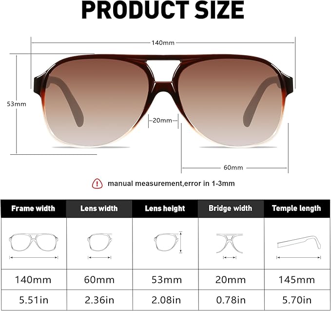 YDAOWKN Retro Aviator Sunglasses for Women Mens Large Frame Classic Vintage 70s Sun Glasses Aviators