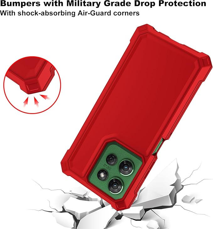 Ailiber Case for Motorola G Stylus 5G 2025, Moto G Stylus 2025 Phone Case with Screen Protector, Dual Layer TPU Bumper Protective, Rugged Silicone Scratch Resistant, Heavy Duty Shockproof Cover-Red