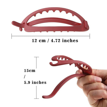 French Concord Hair Clips Claw - 6Pcs Side Slid Flat Hair Clips for Volume Strong Hold No Slip Grip Hair Claw Clips for Women Girls Thick Thin Hair (Matte Oval(Large, 4.7 inches))