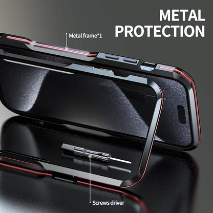 HENGHUI Aluminum Bumpers for iPhone 15 Pro Bumper Case with Strap Hole Metal Frame Bumper Cover Shock Absorbent Slim Cool Design (Silver)
