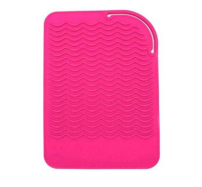 Heat Resistant Mat for Curling Iron, Flat Irons and Hair Straightener Hair Styling Tools 9" x 6.5", Food Grade Silicone, Pink