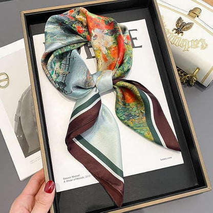 100% Pure Mulberry Silk Scarfs 26"x26" Square Scarf Women Neckerchief Headscarf hair scarf bandana Gift Packed