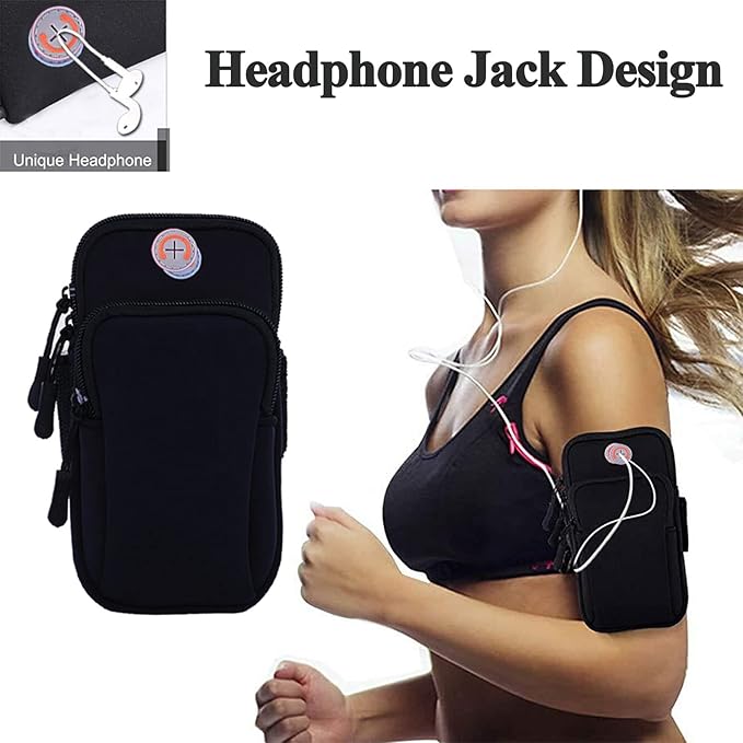 Phone Holder for Running Armband iPhone 16 16e 15 14 13 12 11 Pro Max Xs Xr X Plus SE Mini Pouch,Samsung Galaxy S25 S24 S23 S22 S21 Ultra Note 20,Black Cell Phone Arm Bands Sleeve Sports Gym