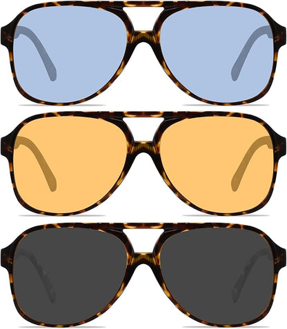 YDAOWKN Retro Aviator Sunglasses for Women Mens Large Frame Classic Vintage 70s Sun Glasses Aviators