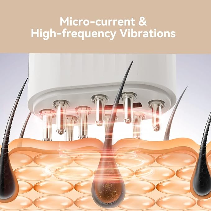 2 in 1 Electric Scalp Massager and Hair Oil Applicator, Hair Massager Scalp Applicator Brush for Hair Treatment Growth Medicine Essential Oil Serum White