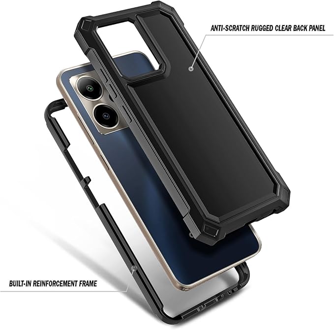 for Cricket Outlast 5G 2024 Case, AT&T Motivate Pro 5G with [Built-in Screen Protector], [9FT Military Grade Drop Tested] Full-Body Protective Shockproof Bumper Case (Black)