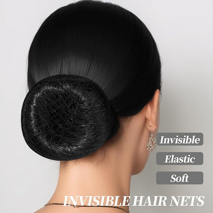 Teenitor Donut Hair Bun Maker Set, Hair Nets For Buns, 4 Pcs Medium Donut Shapers, 10 Pcs Invisible Hair Nets, 10 Pcs Bobby Pins, Hair Accessories For Girls