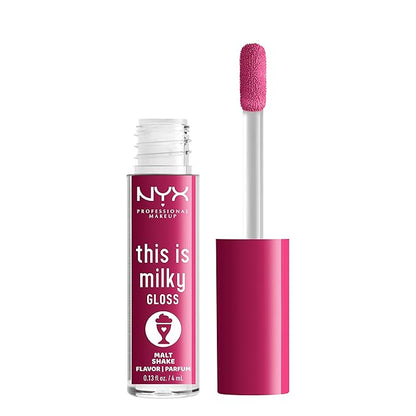 NYX PROFESSIONAL MAKEUP This Is Milky Gloss, Lip Gloss with 12 Hour Hydration, Vegan - Malt Shake (Warm Red)