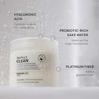 NATURELAB. TOKYO Perfect Clean & Repair Treatment Duo: Perfect Clean 2-in1 Clarifying Scalp Scrub and Shampoo 8.1 oz & Perfect Repair Treatment Masque 6.7 oz