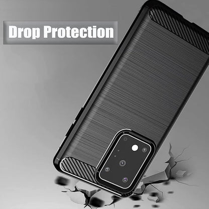for Samsung Galaxy S20 Ultra Phone case, Shockproof, Scratch Resistant Carbon Fiber Jacket, Soft TPU, for Galaxy S20 Ultra case (Black)