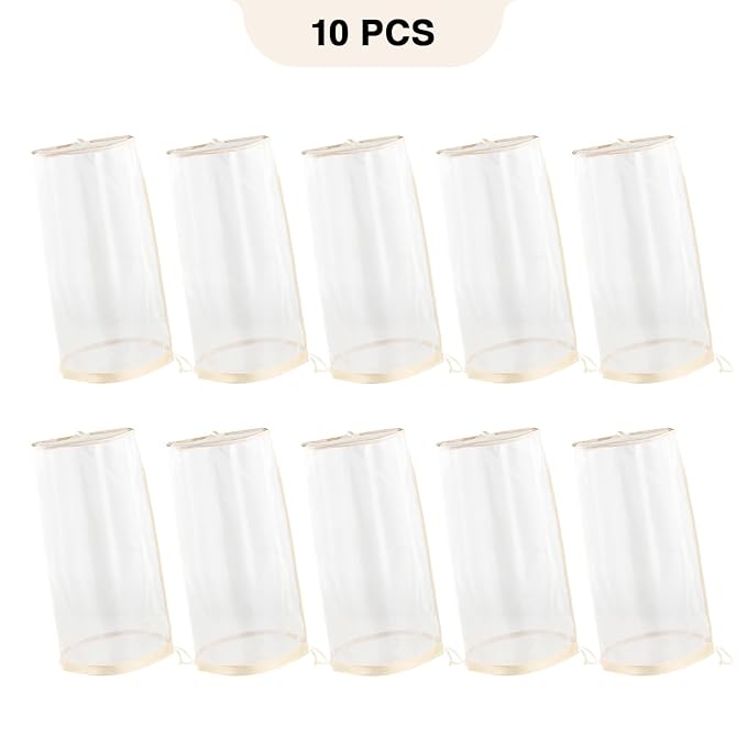 10pcs Wig Storage for Multiple Wigs Bag with Drawstring, Transparent Dust-Free Mesh Hair Extension Storage for Mannequin Head Wig Accessories (Light Golden)