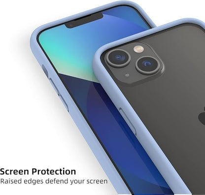 K TOMOTO iPhone 13/13 Pro Silicone Bumper Case (6.1 Inch), Shock-Absorb, Raised Edge Protection, Drop Protection, Silky and Soft Touch, Fog Blue