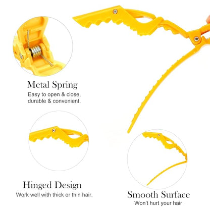 Ondder 14 Pcs Yellow Hair Sectioning Clips - Alligator Hair Clips for Coloring, Cutting and Styling Hair Accessories for Women, Men, Girls, Teens