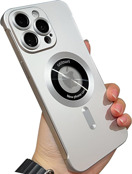 Compatible iPhone 14 Silicone Minimalist Case with Camera Lens Bumper, Frameless, Ultra Thin, Shockproof, Silver