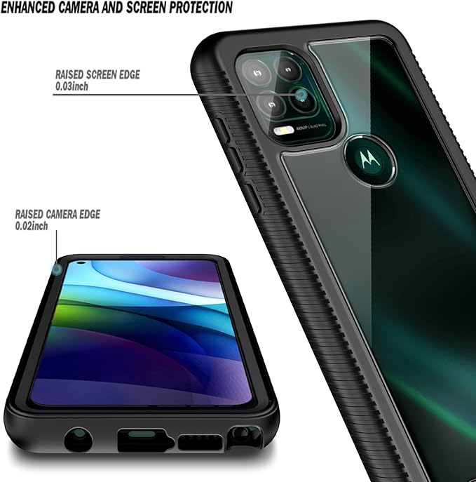 NZND for Motorola Moto G Stylus 5G Case with [Built-in Screen Protector], [16FT Military Grade Drop Tested] Full-Body Protective Shockproof Rugged Bumper Case for Stylus 5G 2021 (Black)
