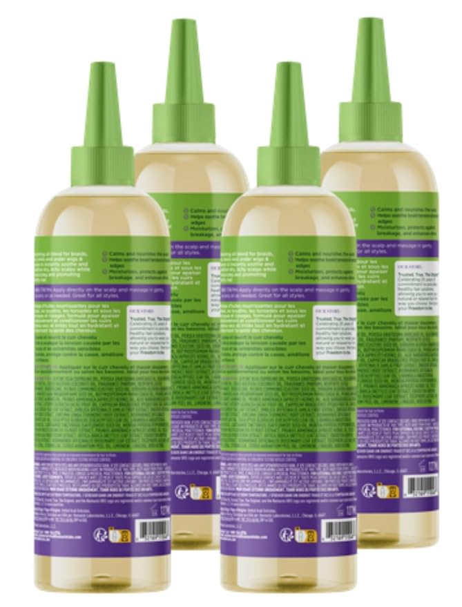 ORS Olive Oil Braidzone Soothing Scalp Oil with Lavender, Acai & Biotin for Nourishment 4.3 oz (Pack of 4)
