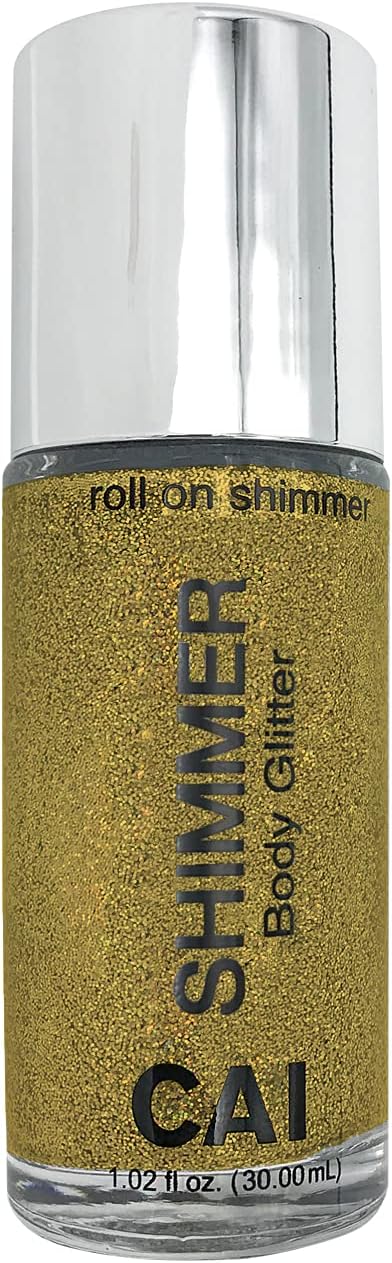 Hair Glitter Gel Body Glitter & Face Glitter for Women/Kids (1 Pk Stardust Gold) Iridescent Holograph Roll-on Cosmetic-Grade Makeup, Apply Without Glue, Easy to Take Off & Keep Skin Clean