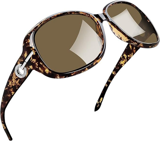 Joopin Big Womens Sunglasses Polarized Trendy Sun Glasses Large Rectangle UV Protection Rhinestone Sunnies