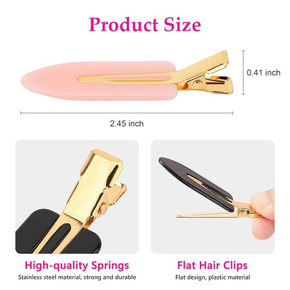 D 6 Pcs No bend Hair Clips No Crease Hair Clip Makeup Clips for Women and Girls Flat Hair Clips for Hairstyling Salon Golden Handle