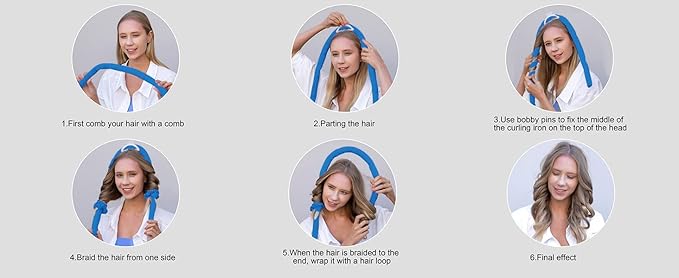 CORATED Heatless Curling Rod Headband, No Heat Silk Ribbon Rollers for Overnight Curls, Curls Styling Kit with Hair Clips and Scrunchie for Long and Medium Hair