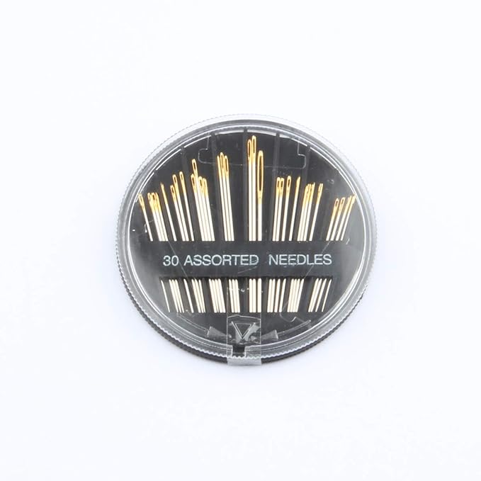 50pcs Wig Clips Stainless Steel Snap Clips for Hair Extensions DIY Wig Combs 9-Teeth 32mm 1.2g/pc, 2pcs Weaving Thread, 1set/30pcs Needles (Light Brown)