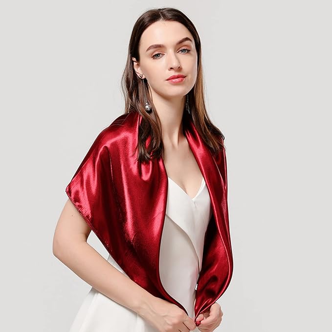 35" Satin Head Scarf Large Square Scarf Silk Feeling Fashion Hair Wrapping Scarves for Women Girls