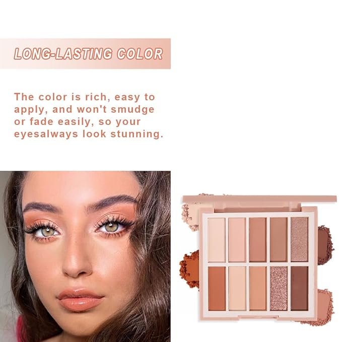 Neutral Nude Eye Shadow Palette,Matte Nude Pink Light Color Cream Eyeshadow Palette,make up pallets for women Highly Pigmented Natural Eyeshadow for Eyes Long Lasting Naturing-Looking,Blendable,Vegan