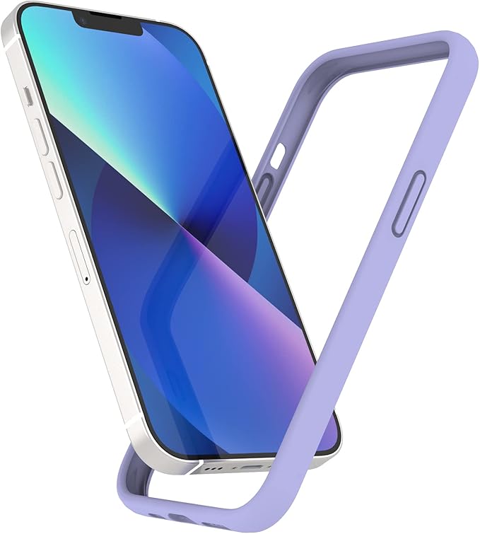 K TOMOTO Compatible iPhone 13/13 Pro Bumper Case (6.1 Inch), Liquid Silicone [Raised Edge Protection] [Drop Protection] [Silky and Soft Touch] Frame, Light Purple