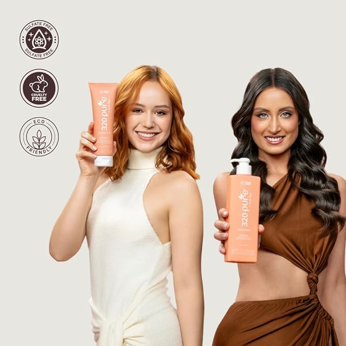320Pure Smoothie Leave In Conditioner 16oz Pump Bottle, Sulfate Free, Color Safe & Lightweight Formula, Deep Repair Moisturizing Detangler for Frizzy, Curly, Thick, Wavy, Dry & Damaged Hair