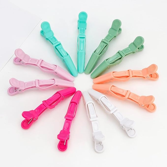 12Pcs Alligator Clips for Hair Sectioning and Styling - Style A Professional Hair Accessories for Salon and Home Use