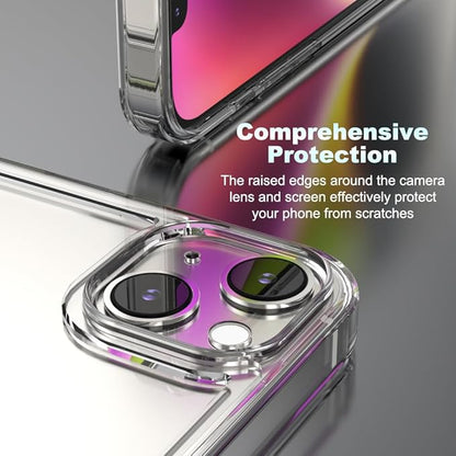 for iPhone 14/13 Clear Frame No-Back Case, Thin Ultra-Light Anti-Yellowing Transparent Protection Heat Dissipation Phone Cover Case 6.1"