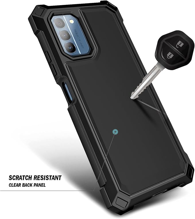 NZND Compatible with Nokia G100 Case (N150DL) /Nokia C300 (N155DL) with [Built-in Screen Protector], Full-Body Protective Shockproof Rugged Bumper Cover, Impact Resist Phone Case (Black)