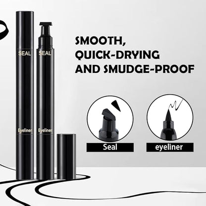 8 Pcs Double-Side Black Liquid Eyeliner Stamp Pens Set,Triangle Wing Eye Tail Cat Eye Stamp Makeup, Long Lasting Liquid Eye Liner,Waterproof & Smudgeproof Makeup (Black-2)