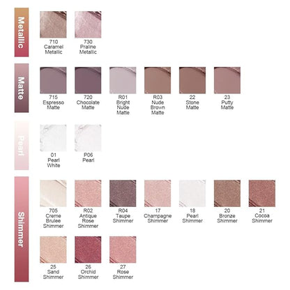 evpct Single Cream Eye Shadow Palette Pot Makeup for Older Women, Pearl White Sparkle Shimmer Glitter Metallic Monochrome Cream to Powder Eyeshadow Palette Eye Brightener, High Pigment Waterproof