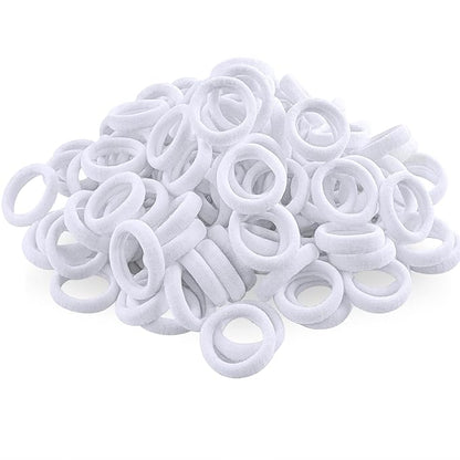 120 Pcs Baby Hair Ties, Cotton Toddler Hair Ties for Girls and Kids, Multicolor Small Seamless Hair Bands Elastic Ponytail Holders (White)