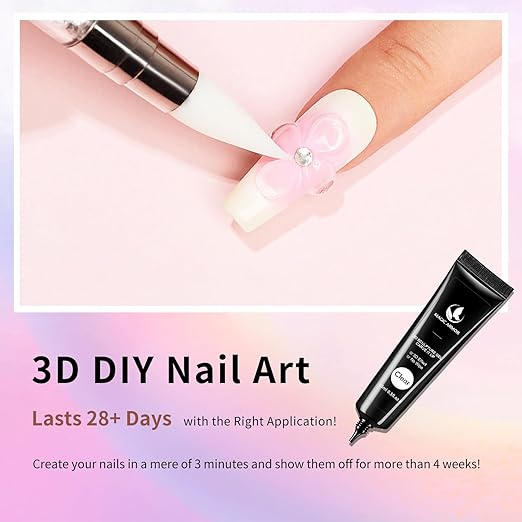 15g 3D Nail Gel Sculpting Gel Nail Art Glue for Nail Art Designs DIY Nail Craving Molding Gel for 3D Gel Nail Art Polish Painting Drawing Gel Sculpture Gel Nail Decoration Manicure Clear