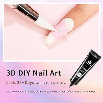 15g 3D Nail Gel Sculpting Gel Nail Art Glue for Nail Art Designs DIY Nail Craving Molding Gel for 3D Gel Nail Art Polish Painting Drawing Gel Sculpture Gel Nail Decoration Manicure Clear