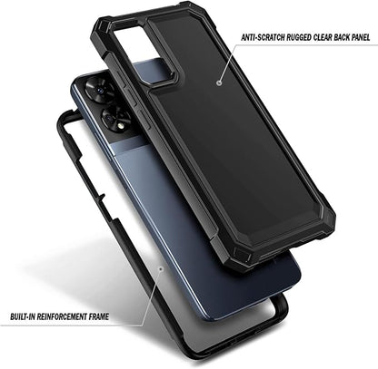 Designed for TCL 50 XE 5G Phone Case, 50 XE NXTPAPER 5G Case with Screen Protector, [Raised Corners Drop Protection] Full-Body Protective Shockproof Rugged Bumper Cover (Black)