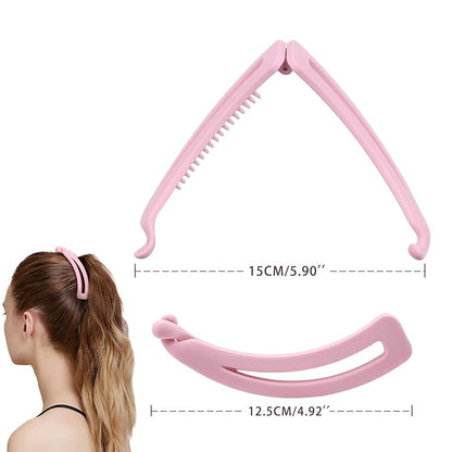 4.7 Large Hair Clips for Thick Hair - 6 Pcs No Slip, No Crease Ponytail Holders, Matte Vibrant Colors