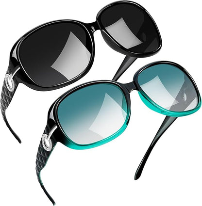 Joopin Big Womens Sunglasses Polarized Trendy Sun Glasses Large Rectangle UV Protection Rhinestone Sunnies