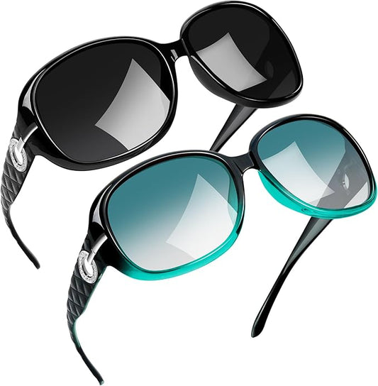 Joopin Big Womens Sunglasses Polarized Trendy Sun Glasses Large Rectangle UV Protection Rhinestone Sunnies