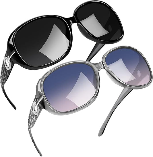 Joopin Big Womens Sunglasses Polarized Trendy Sun Glasses Large Rectangle UV Protection Rhinestone Sunnies
