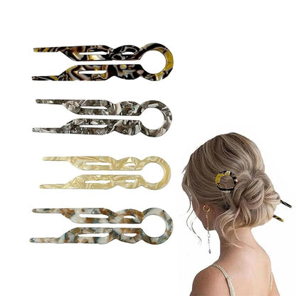 4PCS Hair Pins for Women,French Hair Pin,Lialys Hair Pins for Thin Thick Hair,2 Unique Patterns (4PCS(A))
