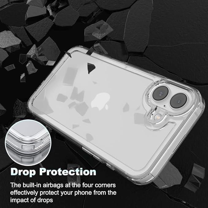 for iPhone 16 Plus Clear Bumper Frame No-Back Case, Slim Fit Ultra-Light Anti-Yellowing Transparent Protection Heat Dissipation Phone Cover Case 6.7" 2024